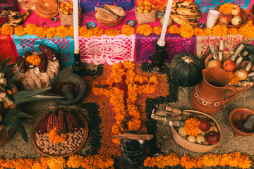 Ofrenda oder Altar am Tag der Toten in Oaxaca