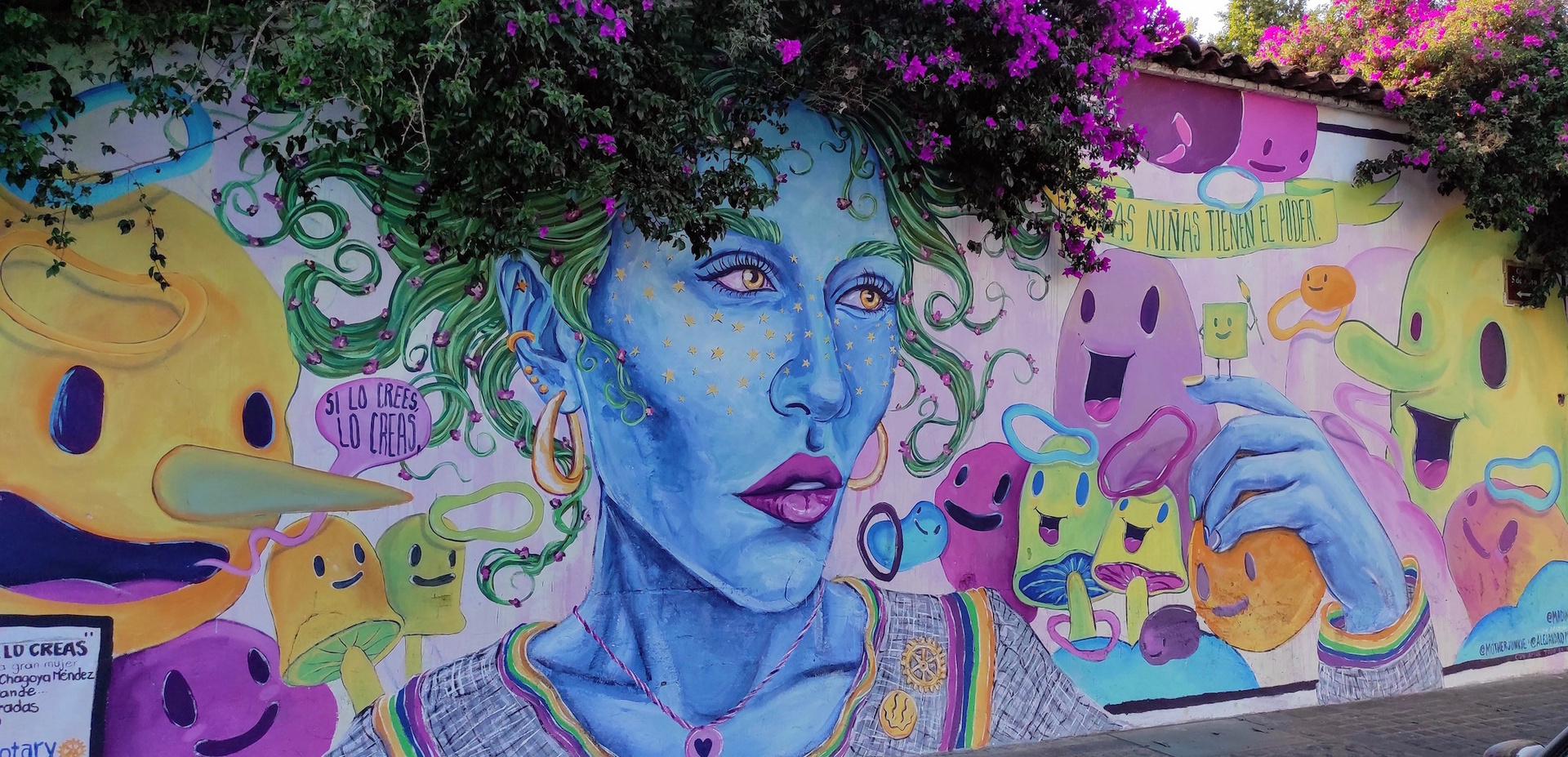 Streetart Frau in Mexiko und bestes Bild für Frauenrundreise Mexiko